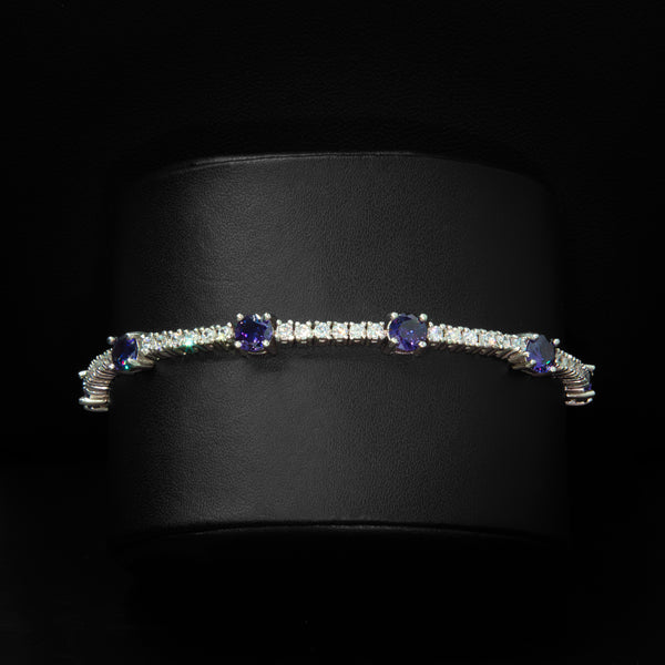 3mm Purple Accented Crystal Tennis Bracelet