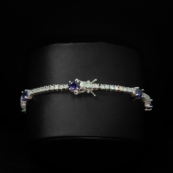 3mm Purple Accented Crystal Tennis Bracelet