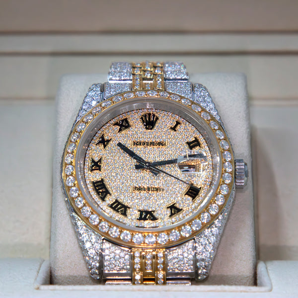 VVS Moissanite 41mm Two-Toned Timepiece with Gold