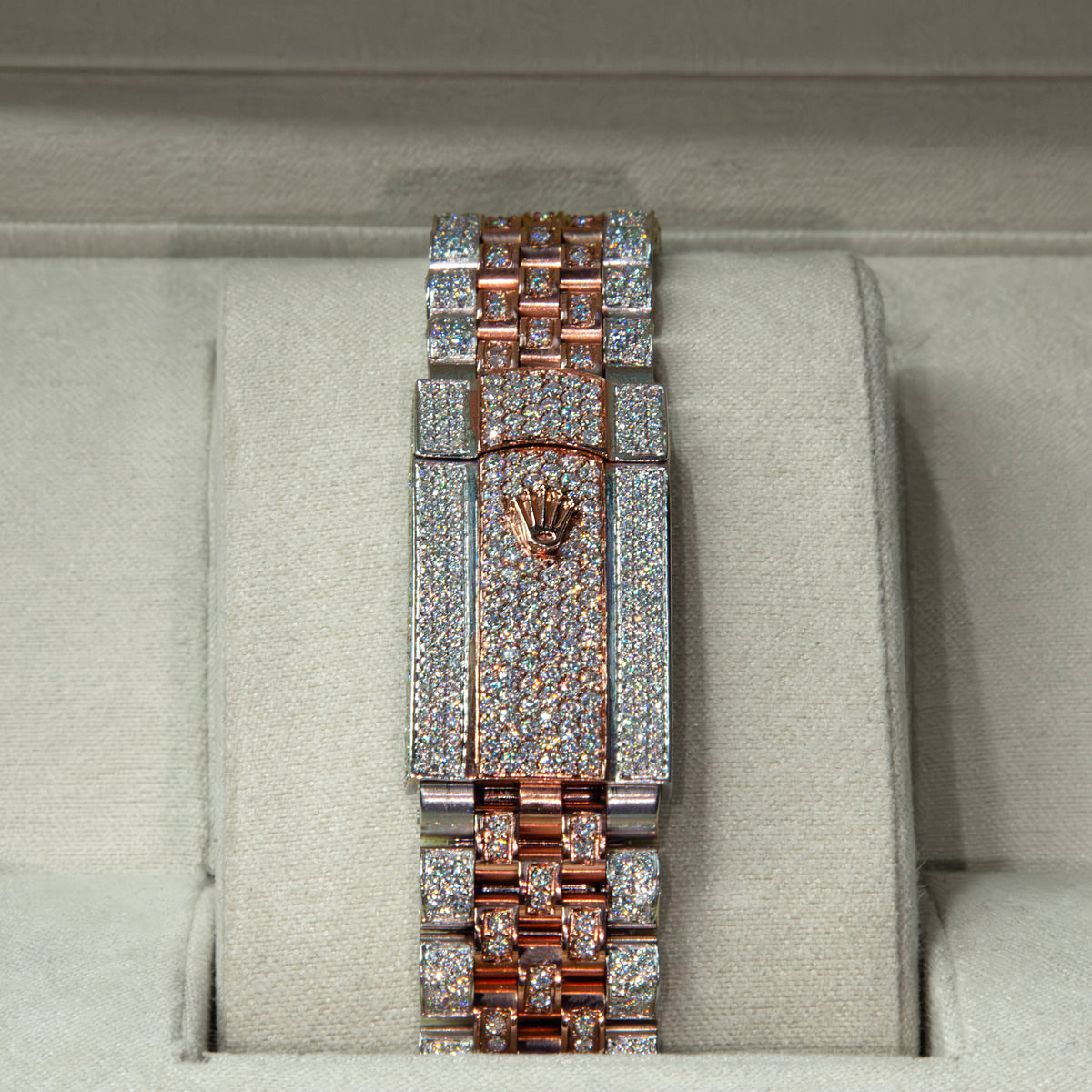 VVS Moissanite 41mm Two-Toned Timepiece with Rose Gold