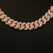 Moissanite 14mm Cuban Cluster Necklace