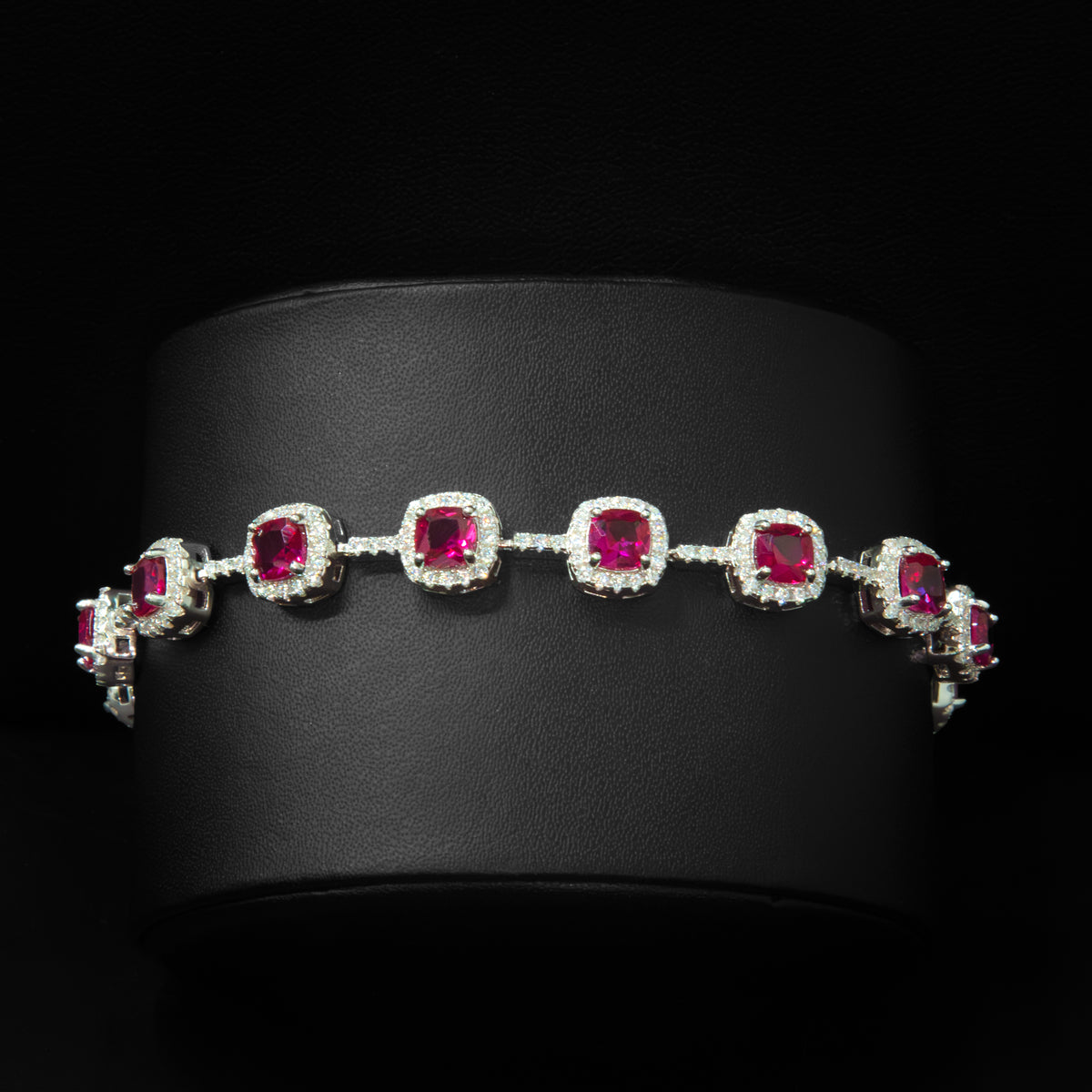Ruby Colored Crystal Bracelet