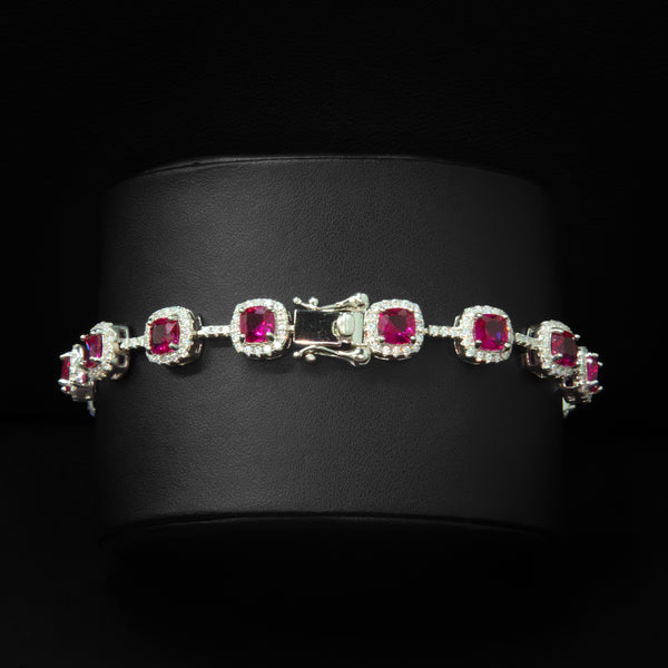 Ruby Colored Crystal Bracelet