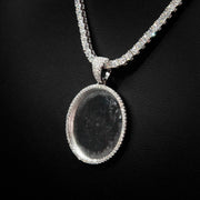 Moissanite Small Round Photo Pendant