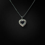 Moissanite Small Floating Heart Pendant & Box Chain