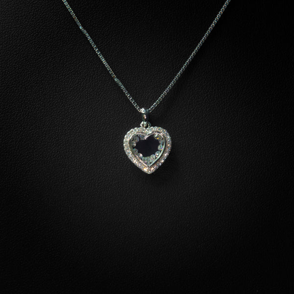 VVS Moissanite Small Floating Heart Pendant & Box Chain