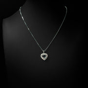 Moissanite Small Floating Heart Pendant & Box Chain