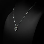 Moissanite Small Floating Heart Pendant & Box Chain