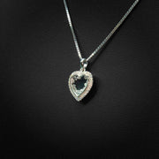 Moissanite Small Floating Heart Pendant & Box Chain
