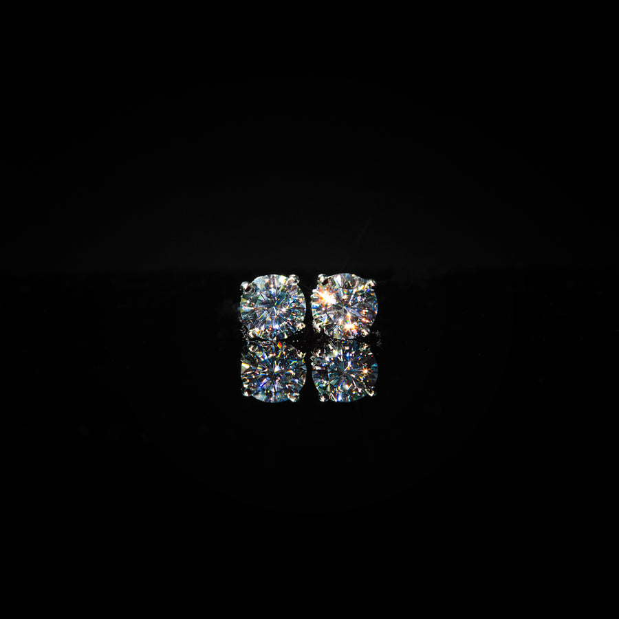 VVS Moissanite Solitaire Stud Earrings