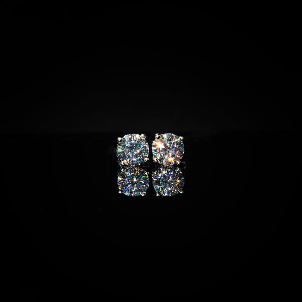 VVS Moissanite Solitaire Stud Earrings