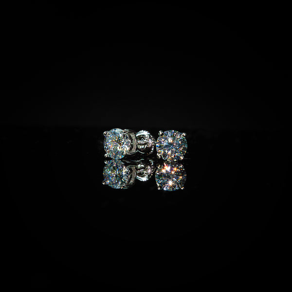 VVS Moissanite Solitaire Stud Earrings
