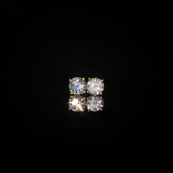 VVS Moissanite Gold Dipped Solitaire Stud Earrings