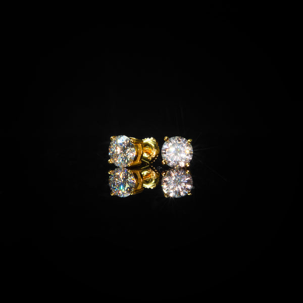 VVS Moissanite Gold Dipped Solitaire Stud Earrings