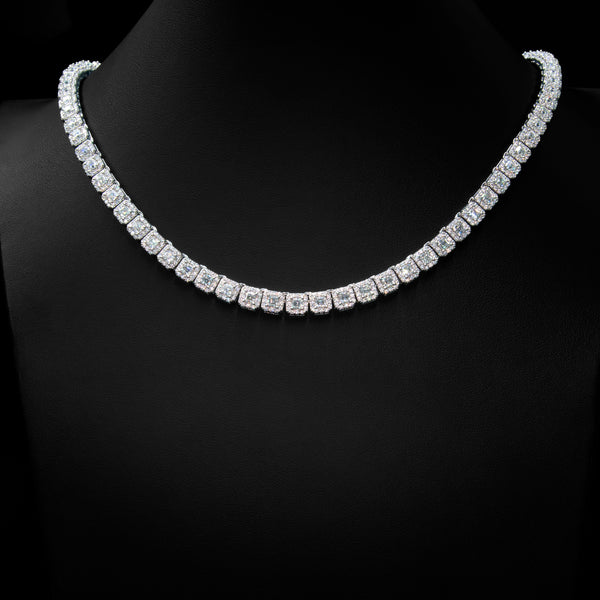 VVS Moissanite 6mm Tennis Cluster Necklace