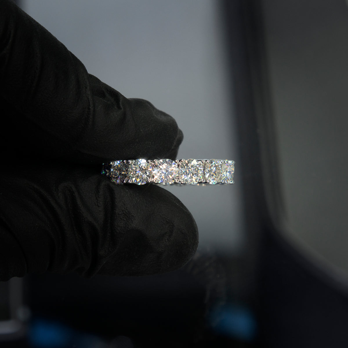 Moissanite Brilliant Cut Eternity Ring