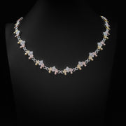 Moissanite Tri Color Cross Necklace