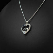 Moissanite Triple Heart Pendant & Box Chain