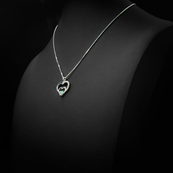 VVS Moissanite Triple Heart Pendant & Box  Chain