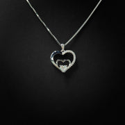 Moissanite Triple Heart Pendant & Box Chain