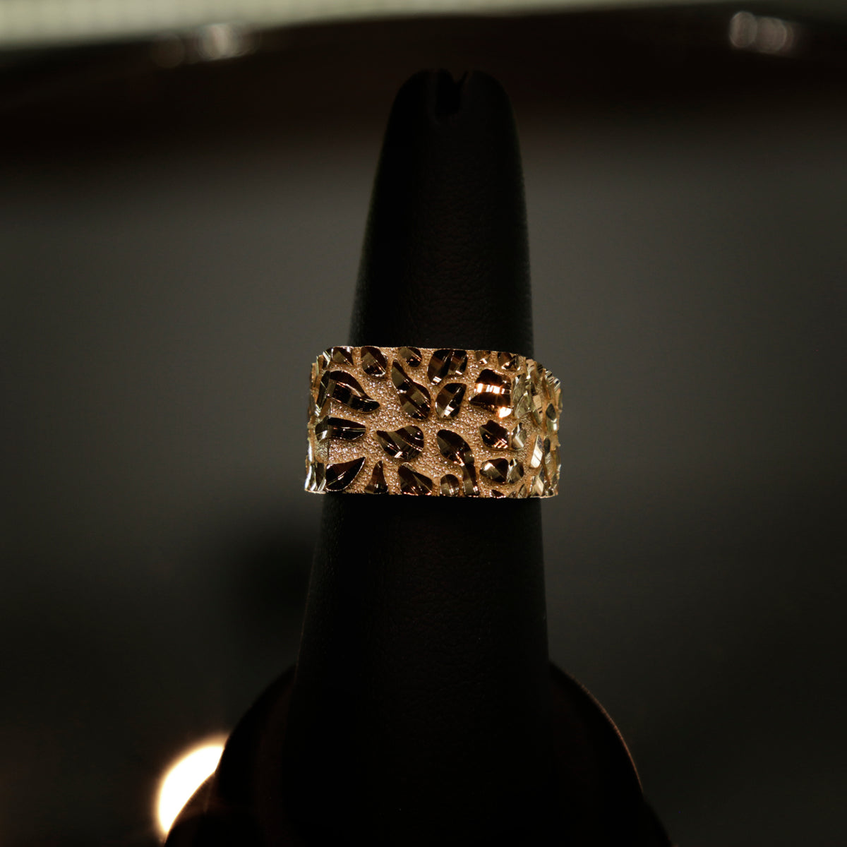 10K Gold Wide Band Nugget Ring