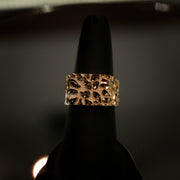 10K Gold Wide Band Nugget Ring