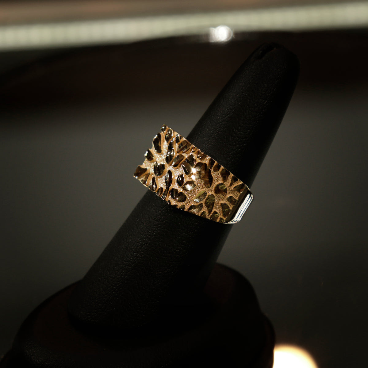 10K Gold Wide Band Nugget Ring