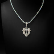 Moissanite Winged Cross Pendant