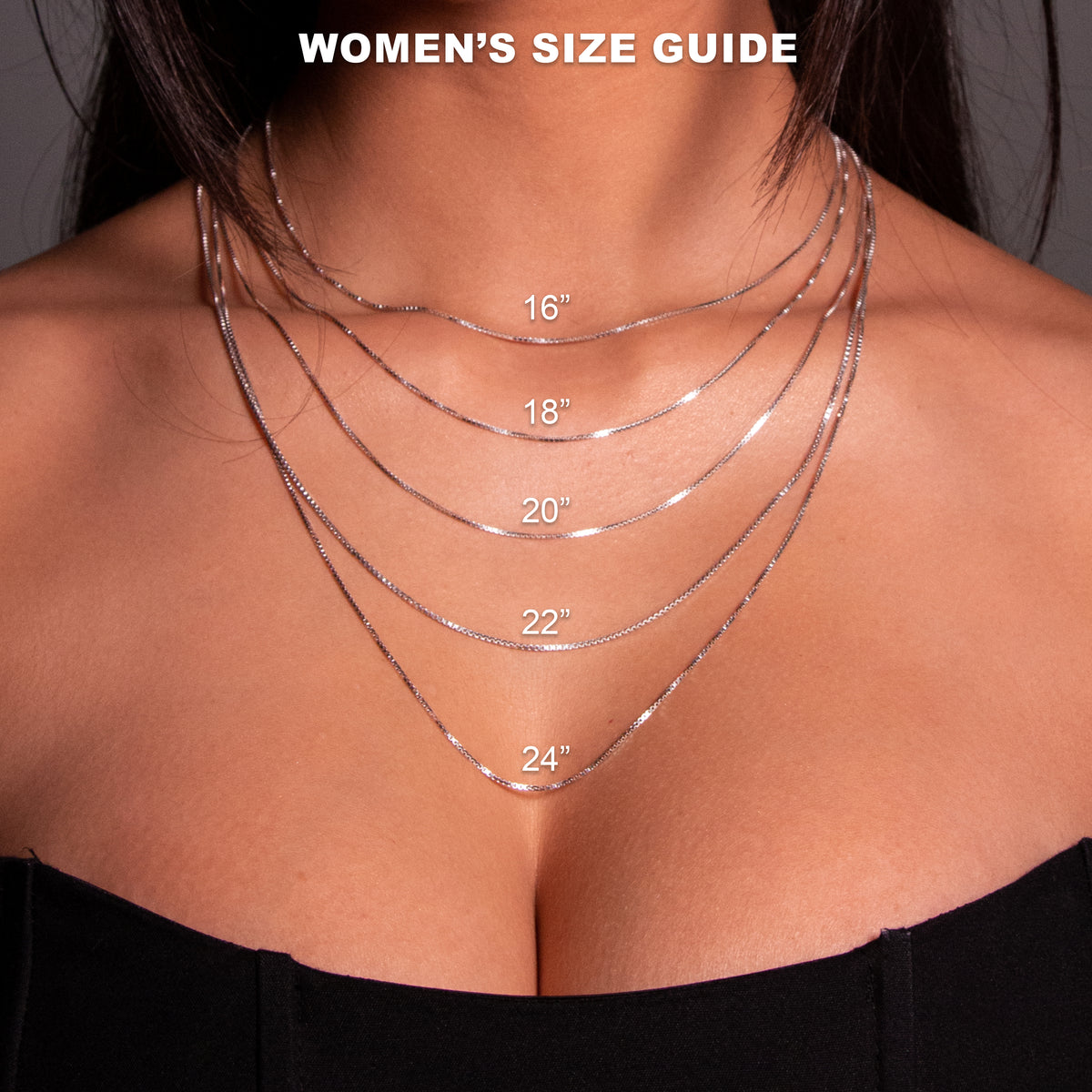 Women's necklace length guide